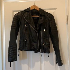 Used All Saints Blk Moro leather Jacket - US 0